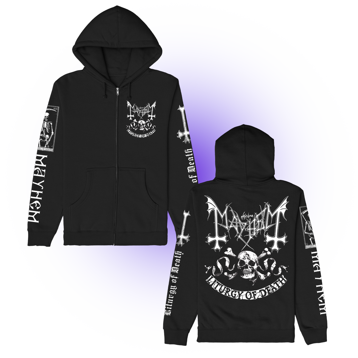 Omega Skull Zip Up Hoodie (Black)