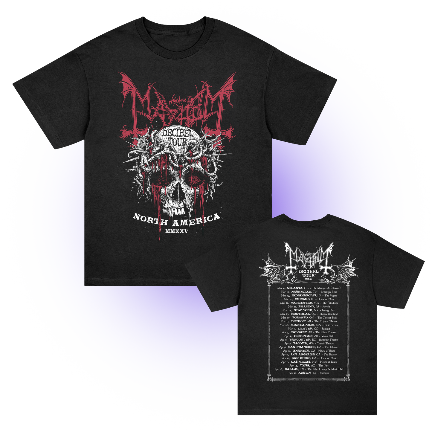 2025 Crown Of Thorns Decibel Tour T-Shirt (Black)