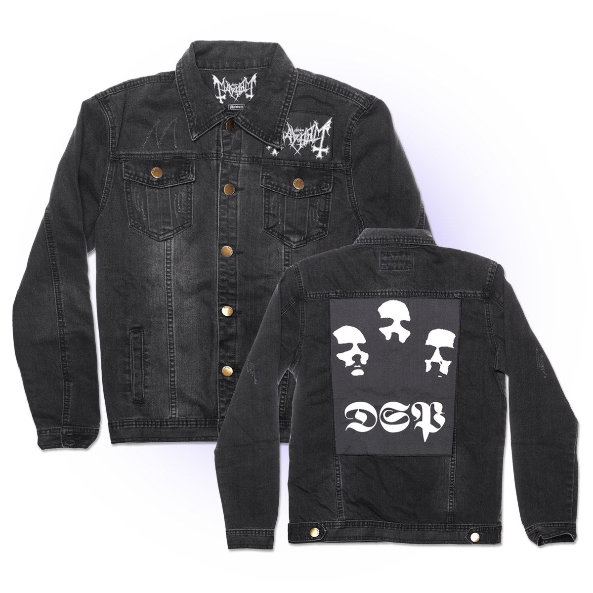 DSP Distressed Denim Jacket (Black)