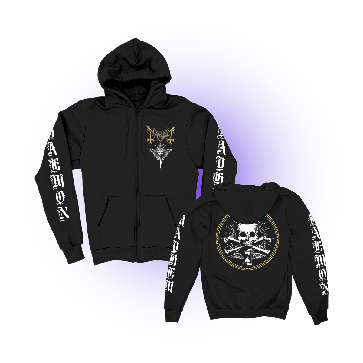 Winged Demon Zip Up Hoodie (Black)