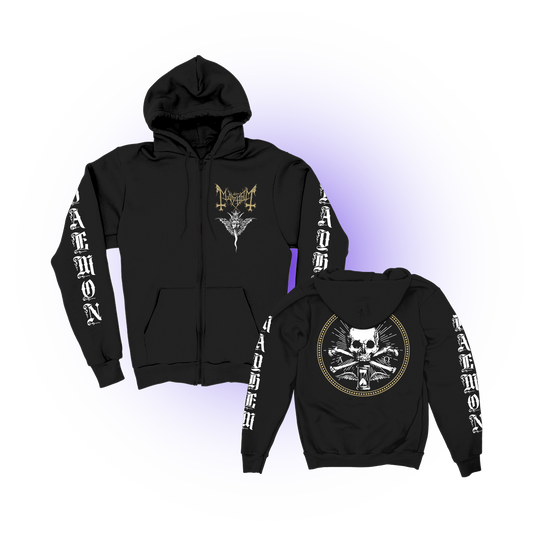 Winged Demon Zip Up Hoodie (Black)