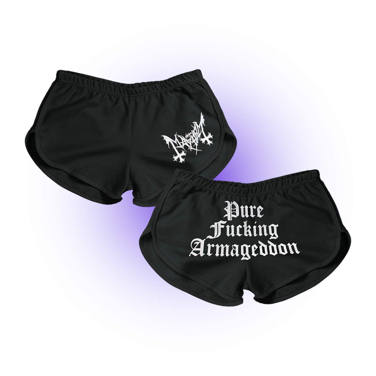 Pure Fucking Armageddon Booty Shorts (Black)