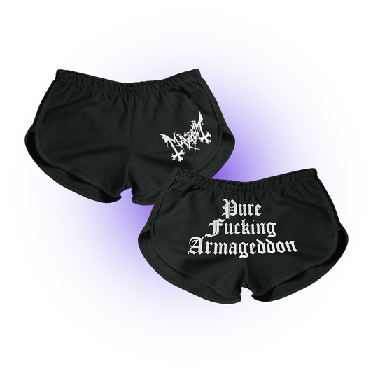 Pure Fucking Armageddon Booty Shorts (Black)