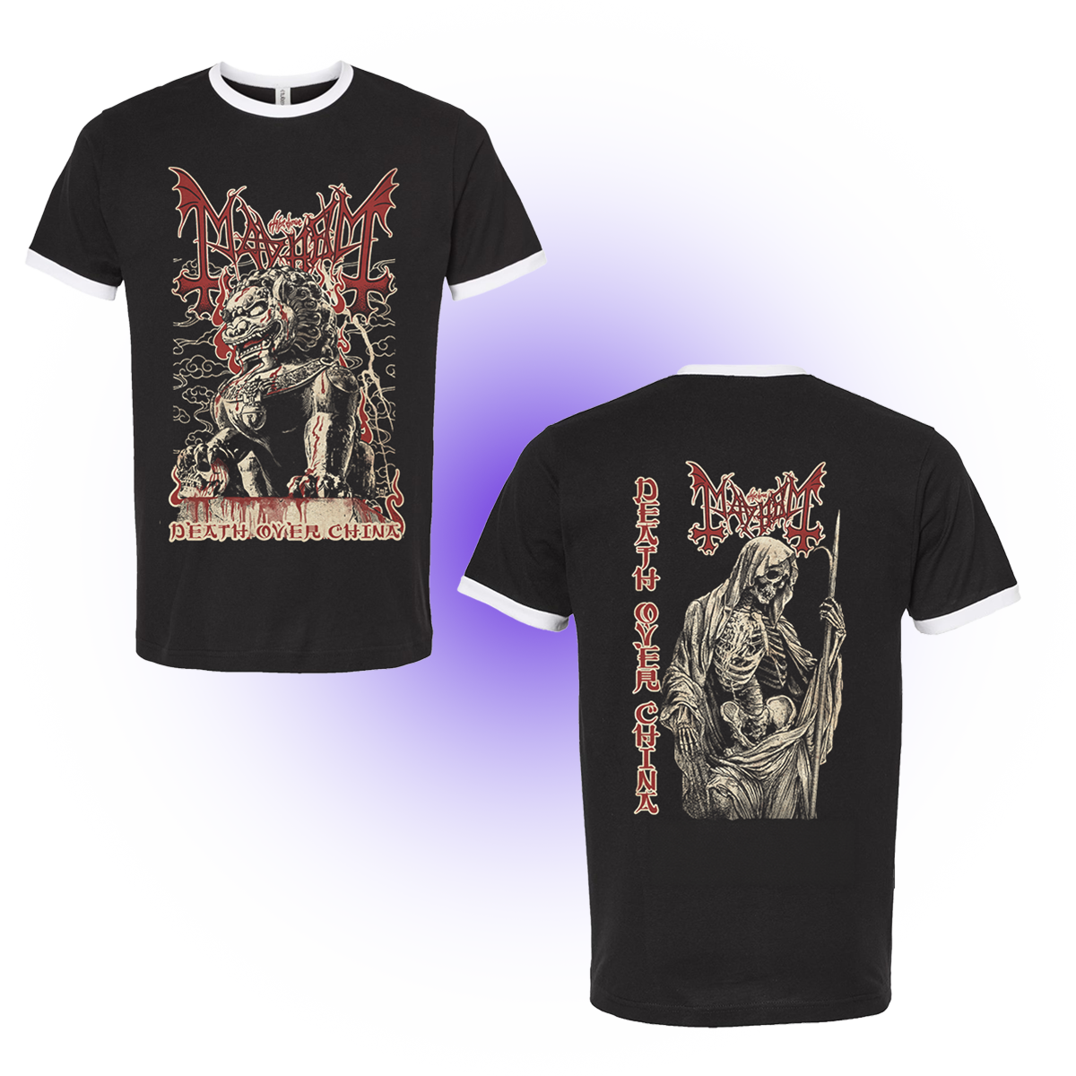 Death Over China Ringer T-Shirt (Black)