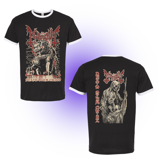 Death Over China Ringer T-Shirt (Black)