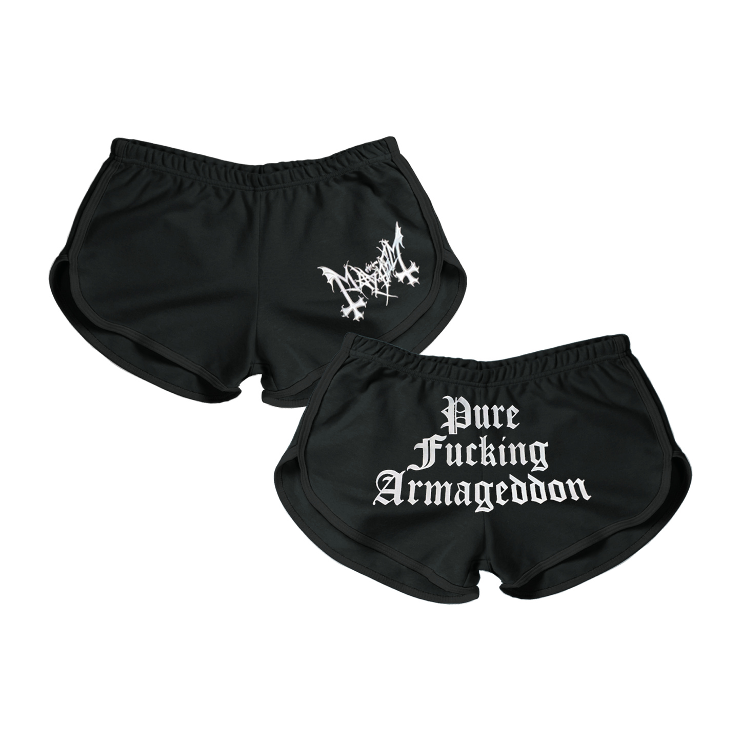 Pure Fucking Armageddon Booty Shorts (Black)